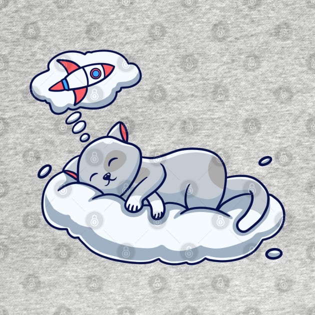 Cat Sleeping On The Cloud by notajellyfan